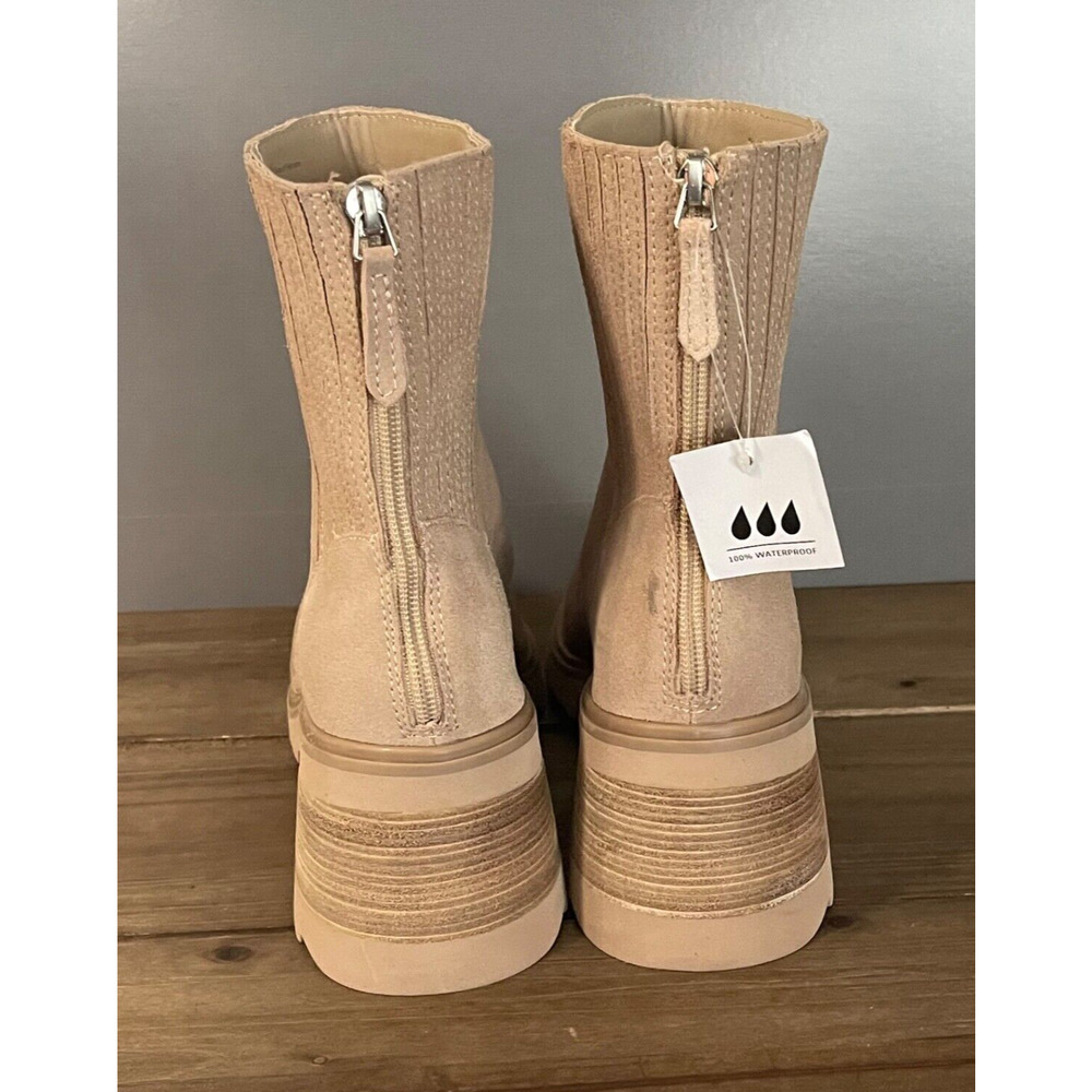 Dolce Vita Martey H2O Women's Size 10 Boots Taupe Suede Waterproof Block Heel - Picture 7 of 15